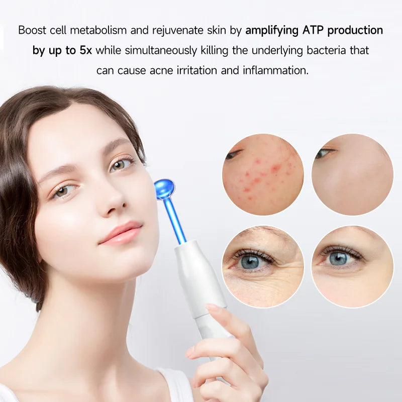 Factory Price Custom Advanced Skin Care Wand Led Light Therapy Face Ems Facial Eye Beauty Massager Red Light Skincare Wand