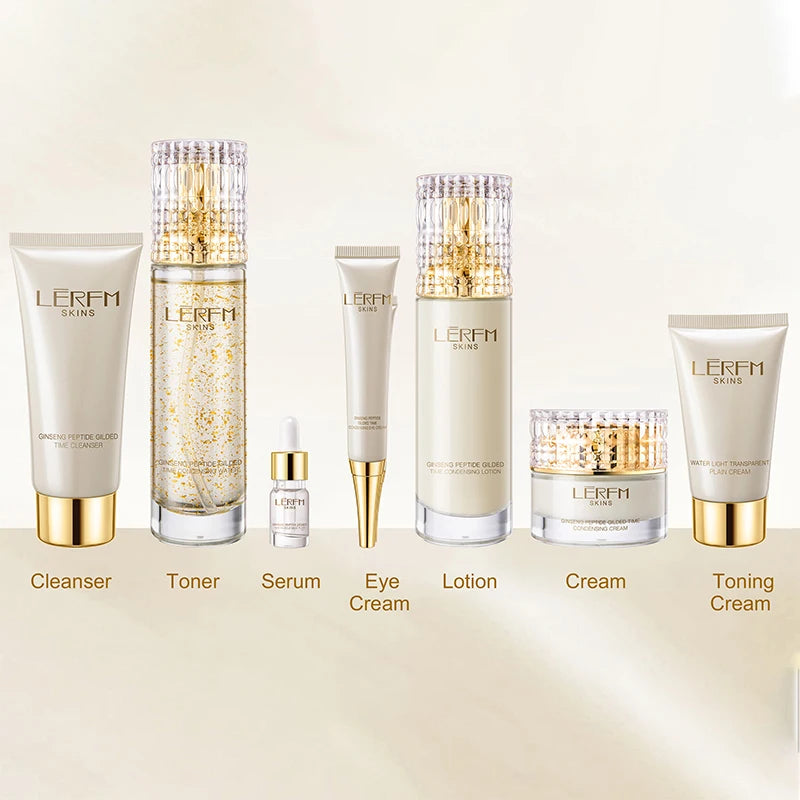 Anti Aging Hydrating Brightening Skincare Ten Piece Set with Ginseng Peptide for Nourished and Radiant Skin Ginseng Peptide Set