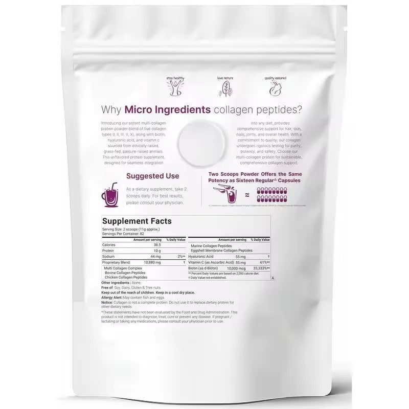 TikTok Hot Sale Collagen Protein Powder with Vitamin C Powder Keto-Vriendelijke, Multi-Collagen Peptide Powder Supplement