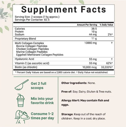 TikTok Hot Sale Collagen Protein Powder with Vitamin C Powder Keto-Vriendelijke, Multi-Collagen Peptide Powder Supplement
