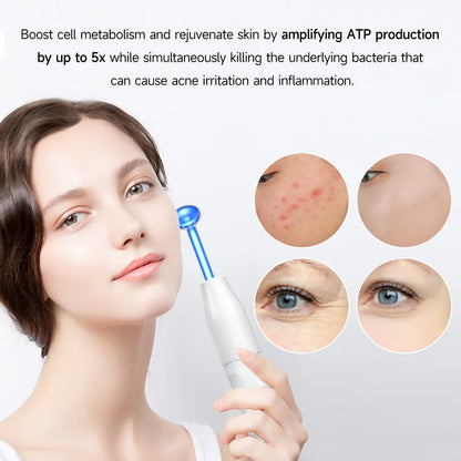 Factory Price Custom Advanced Skin Care Wand Led Light Therapy Face Ems Facial Eye Beauty Massager Red Light Skincare Wand