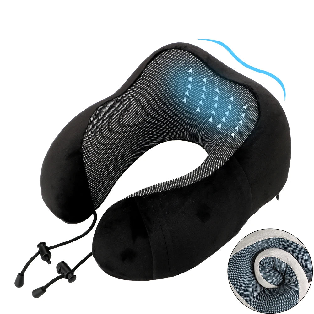 Memory Foam Neck Cushion Soft Travel Pillow U Shaped Travel Healthcare Neck Cervical Airplane Pillow